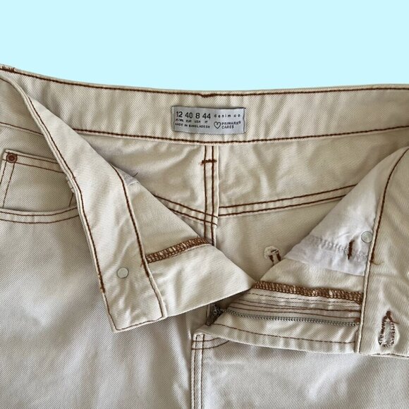 Boyfriend Style Ivory Jean Midi Shorts - Picture 5 of 6